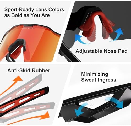 HAAYOT Polarized Sports Sunglasses for Men Women Youth Baseball Cycling Running Softball Biking Glasses 5 Lenses