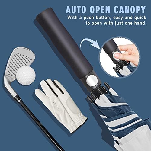 ZOMAKE Automatic Open Extra Large Golf Umbrella 51/54/62/68 Inch, Double Canopy Vented Windproof Oversize Stick Umbrellas for Rain