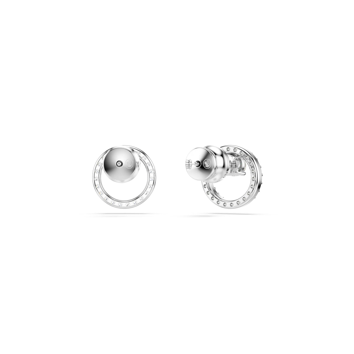 Swarovski Constella Stud Earrings, Round Cut, Clear, Rhodium Finished