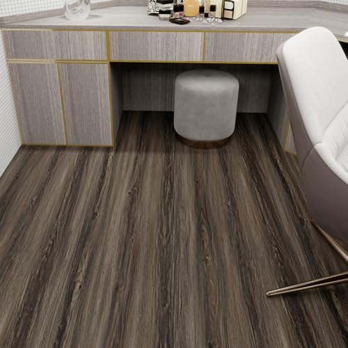 Wood Grain Peel and Stick Floor Tiles – 11.8” Width, Full Roll Length of 118" – Versatile Design for Any Space, Self Adhesive Vinyl Flooring, Waterproof and Non-Slip Features