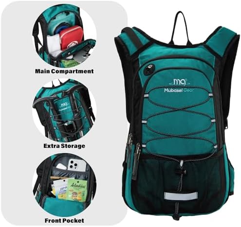 15L Insulated Hydration Backpack Pack with 2L Water Bladder Lightweight Hiking Backpack Bag for Women Men Daypack for Hiking Running Festival Camping Biking