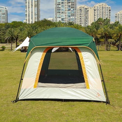 KTT Large Tent 6-8 Person,Family Cabin Tents,Straight Wall,3 Doors and 3 Windows with Mesh,Waterproof,Big Tent for Outdoor,Picnic,Camping,Family,Friends Gathering.……