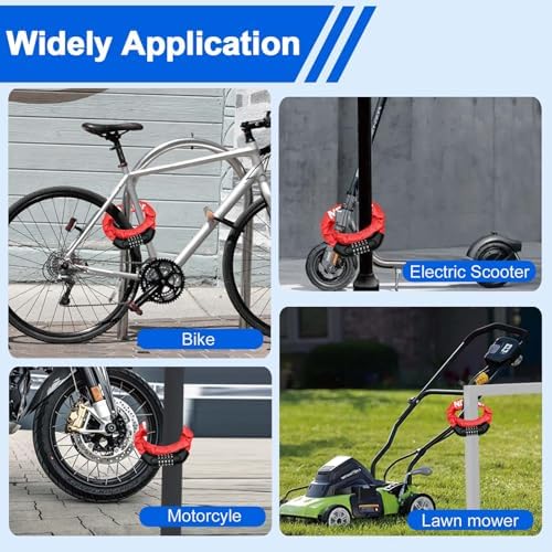 NDakter Bike Chain Lock, 5 Digit Combination Heavy Duty Anti Theft Bicycle Chain Lock,2.62/3.2/4.27/5/6Ft Long Security Resettable Bike Locks for Bike, Bicycle, Scooter, Door, Gate, Fence-4/6mm Thick