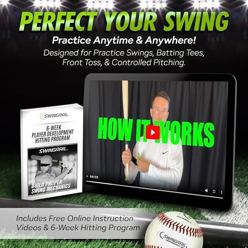 SWINGRAIL Baseball/Softball Swing Trainer Aid - Equipment for Batting and Hitting