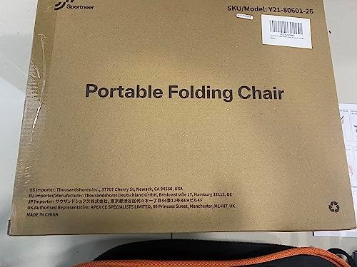 Sportneer Camping Chairs: 3 Heights Adjustable Folding Chairs for Outside with 2 Side Pockets - Compact & Portable Lawn Chairs for Backpacking, Camping, Hiking, Picnic and Travel (2, Orange)