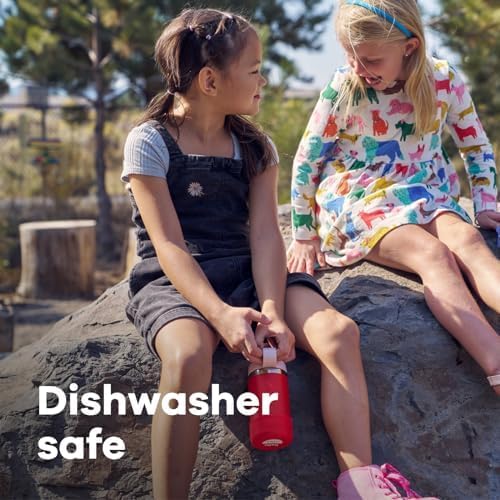 HYDRO FLASK Kids Water Bottle Jr. Stainless Steel Insulated With Straw Cap for Water, Milk, Juice, School, Camp, Sport, Play and Lunch, Easy to Clean, Leak-Resistant