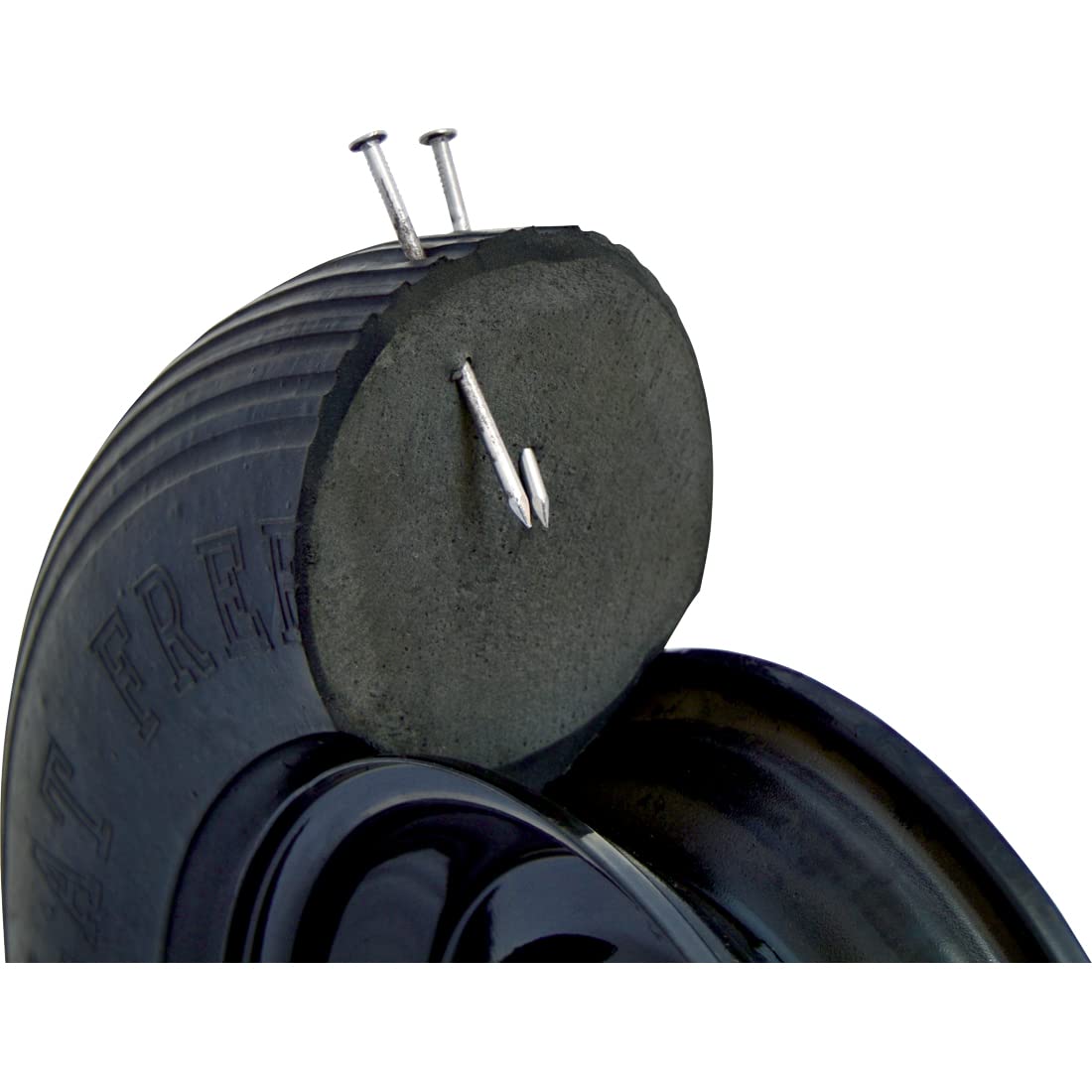 True Temper FFTCC 8 in. Hub Never Flat Wheelbarrow Tire with Ribbed Tread, 8-Inch,Black