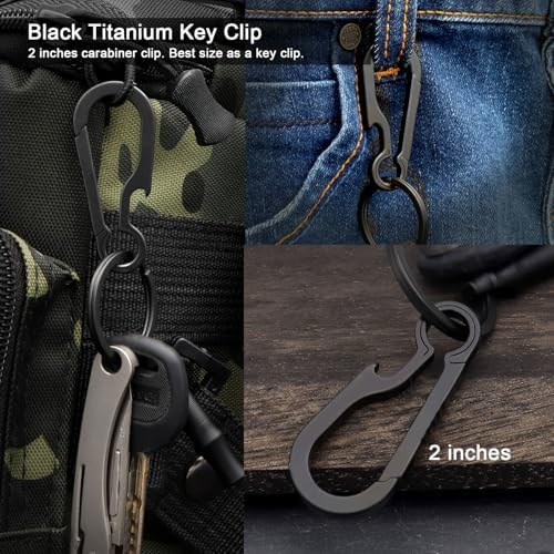Titanium Carabiner Keychain Clip, Minimalist Keychain Key Clip EDC Quick Release Hooks