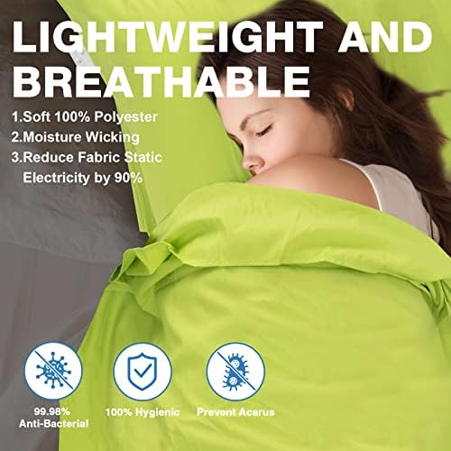 Sleeping Bag Liner, Travel Sheets & Adult Sleep Sack, Ultralight and Portable Summer Sleeping Bag - Ideal for Backpacking, Hotels and Hostels, Business Trips, Camping