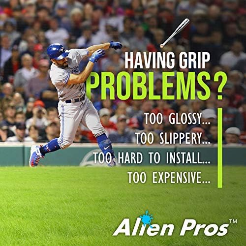 ALIEN PROS Bat Grip Tape for Baseball (2 Grips/4 Grips) – 1.1 mm Precut and Pro Feel Bat Tape – Replacement for Old Baseball bat Grip – Wrap Your Bat for an Epic Home Run (2 Grips/4 Grips)