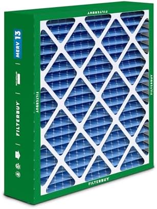 Filterbuy 20x25x6 Air Filter MERV 13 Optimal Defense (2-Pack), Pleated HVAC AC Furnace Air Filters for Aprilaire Space-Gard 201/2200 / 2250 & Lennox (Actual Size: 19.75 x 24.25 x 6.00 Inches)