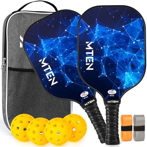 Pickleball Paddles, USAPA Approved Fiberglass Surface Pickleball Set with Pickleball Rackets, Pickleball Paddles Set for Men Women