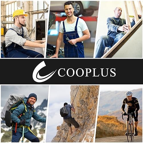 COOPLUS Mens Performance Crew Socks, Heavy Cushion Athletic Durable Work Socks for Men (5 Pairs)