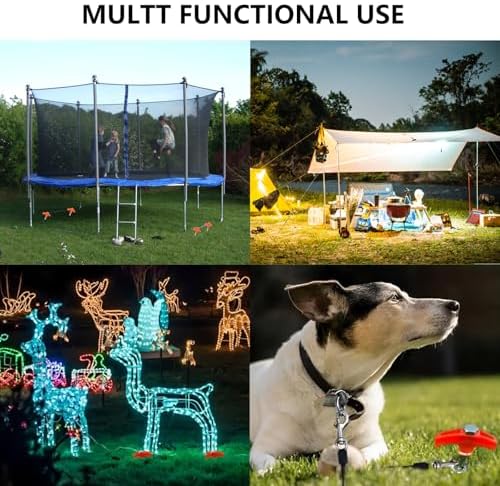 8" Tent Stakes Heavy Duty 12 Pack, Screw in Tent Stakes, Metal Threaded Camping Stakes, Ground Anchors for Canopies, Gardening and Inflatable Decor, with Hex Socket, Stake Puller and Storage Box