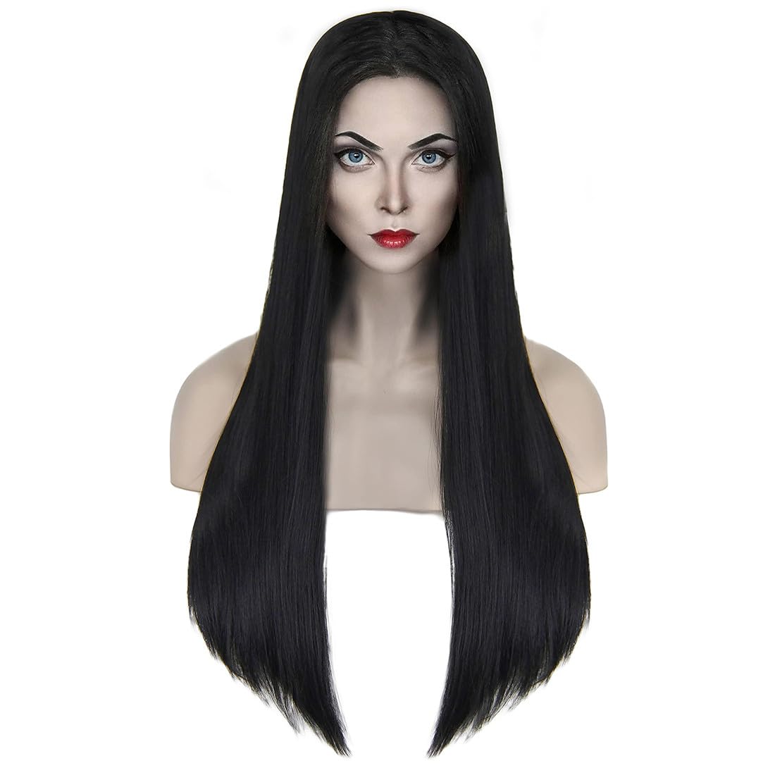 shecool Black Wig for Costume Women 27'' Long Black Wigs for Women SL004BK