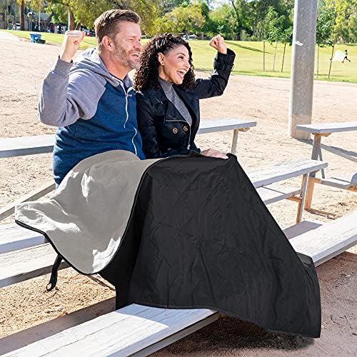 BRAWNTIDE Large Outdoor Waterproof Blanket - Extra Thick Fleece, Warm, Windproof, Sandproof, Quilted, 82" x 55", Ideal for Beaches, Picnics, Camping, Stadiums, Dogs, Car