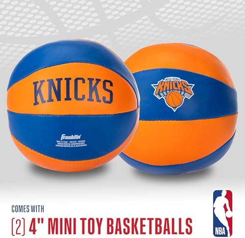 Franklin Sports NBA Toy Basketballs - 2 Pack of Kids Soft Mini Basketballs for Over the Door + Indoor Hoops - NBA Fan Shop Kids Soft Toy Basketballs - (2) Mini Balls Included