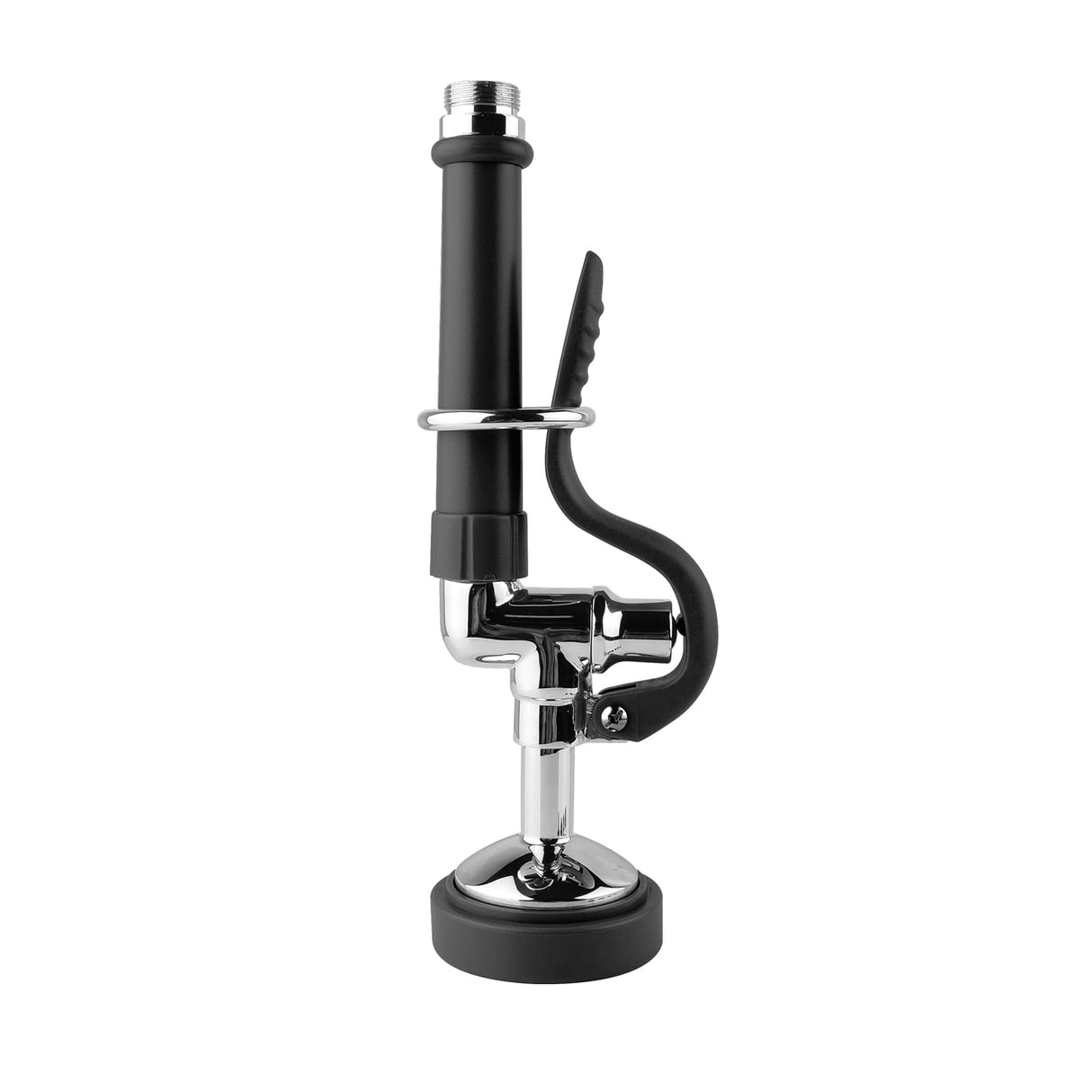 Pre Rinse Sprayer Commercial Sink Sprayer Head,1.42GPM Spray Valve Dish Nozzle with Ergonomic Handle, Faucet Parts for Commercial Kitchen Faucet,Chrome Finished(Black)