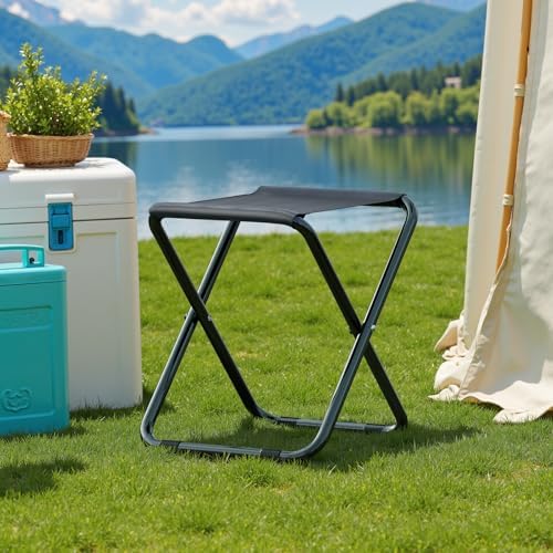 YSSOA Folding Camping Stool, Portable Collapsible Camp Stool, Folding Foot Rest for Lightweight Compact Chair, Foldable Footstool Ottoman for Outdoor Hiking Backpacking Fishing Picnic Barbecue BBQ