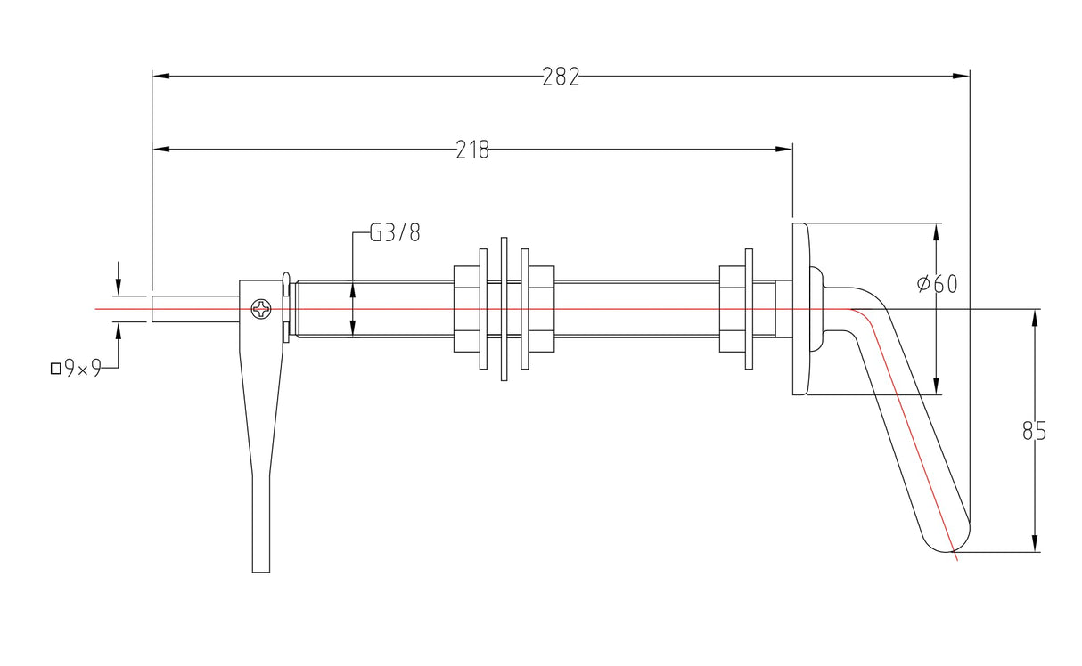 Taps2Traps Extended 9" 210mm Hideaway Long Reach Cistern Lever Handle in Chrome for Concealed Cisterns…