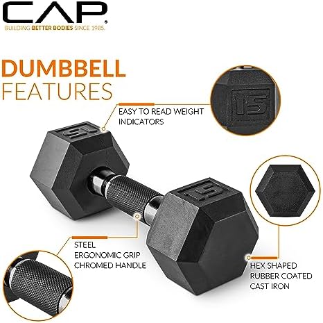 CAP Barbell Dumbbell Set with Rack | Multiple Options in 150lbs and 210lbs
