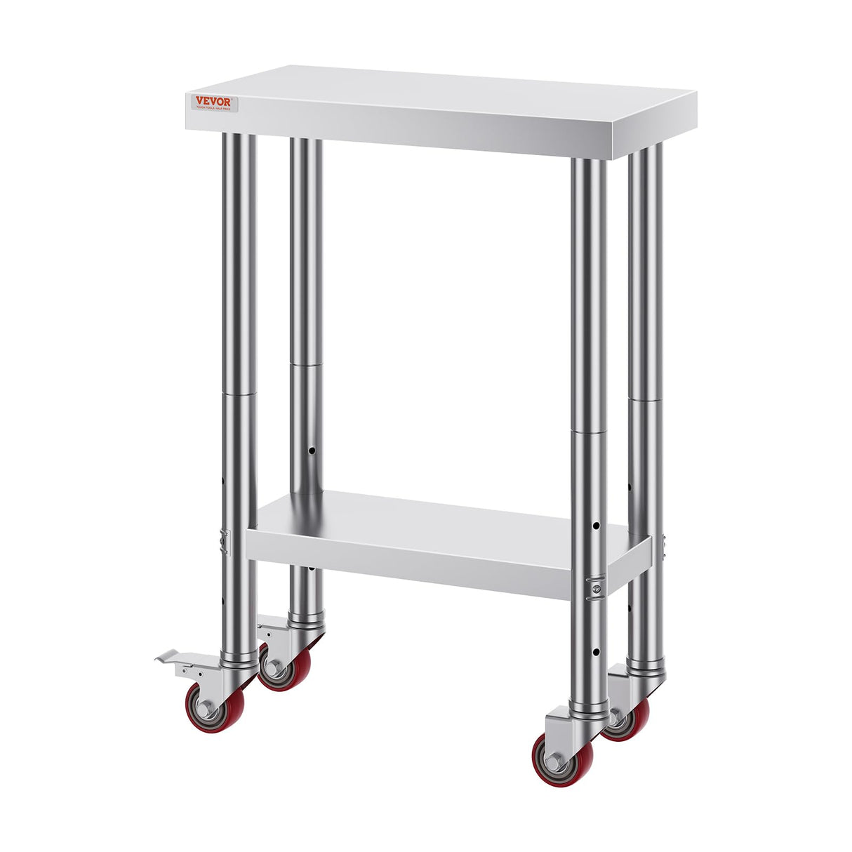 Vevor Stainless Steel Work Table with Wheels 24 x 12 x 32 Inch Prep Table with 4 Casters Heavy Duty Work Table for Commercial Kitchen Restaurant Business : Industrial & Scientific