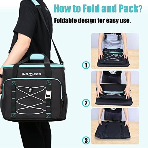 INSMEER Insulated Cooler Bag 90Cans/55L Large Cooler Bag Soft Sided Cooler with Shoulder Strap, Collapsible Coolers, Portable Leakproof Lunch Cooler for Camping/Beach/Food Delivery/Picnic