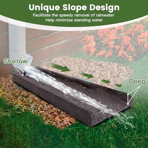 2 Pack Rubber Downspout Splash Block Rain Gutter Down Spout Drain Trays Brown