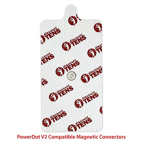 Discount TENS PowerDot 2.0 Compatible Electrodes with Magnetic Connector – 12 Replacement Pads (Version 2 – Magnetic), Red