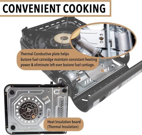 GasOne 15,000 BTU Propane or Butane Stove Dual Fuel Stove Portable Camping Stove - Patented - with Carrying Case Great for Emergency Preparedness Kit
