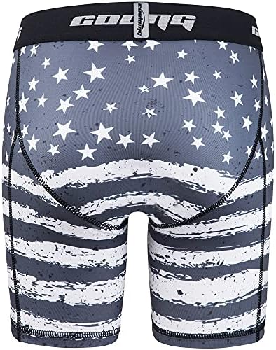 COOLOMG Youth Boys Compression Shorts with Protective Cup Sliding Underwear for Baseball Football Lacrosse Hockey