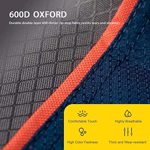 FAIR WIND Oversized Fully Padded Camping Chair with Lumbar Support, Heavy Duty Quad Fold Arm Chair with Cooler Bag - Support 450 LBS,Blue