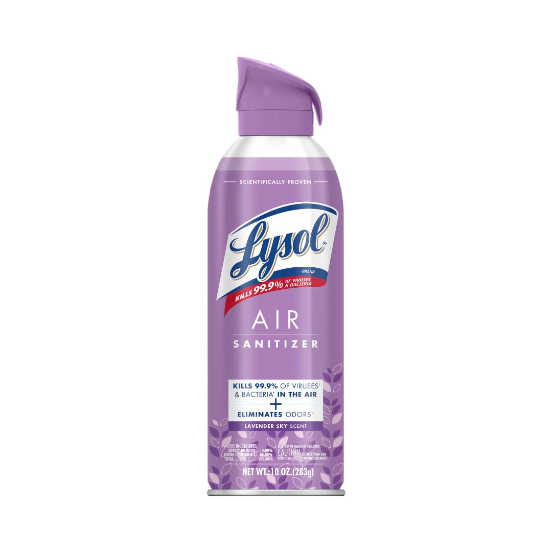 Lysol Air Sanitizer Spray, For Air Sanitization and Odor Elimination, Simple Fresh, Lavender, Cotton Blossom 10 Fl. Oz (Pack of 3)