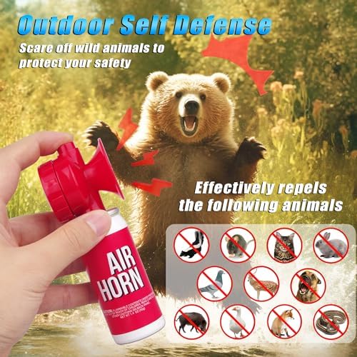 Air Horn 1.4oz 2pcs, Loud Mini Safety Boat Air Horn Can, Sports Event Starting Horn, Mini Small Compressed Blow Fog Bear Air, Celebrate Victory(2,Red)