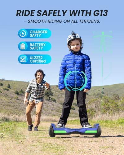 Gyroor Hoverboard New G13 All Terrain Hoverboard with LED Lights & 500W Motor, Self Balancing Off Road Hoverboards with Bluetooth for Kids ages 6-12 and Adults