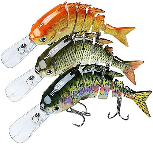 TRUSCEND Swimmax for Freshwater and Saltwater, Lifelike Fishing Lures for Bass Trout Crappie Walleye Pike Bluegill Salmon, Swimbait for Bass Fishing, Amazing Fishing Gear Gifts for Family Fishing