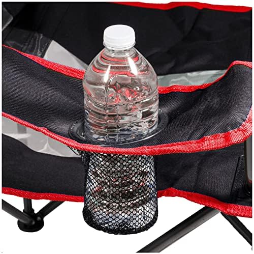 SwimWays Kelsyus Original Foldable Canopy Chair for Camping, Tailgates, and Outdoor Events, Grey/Red