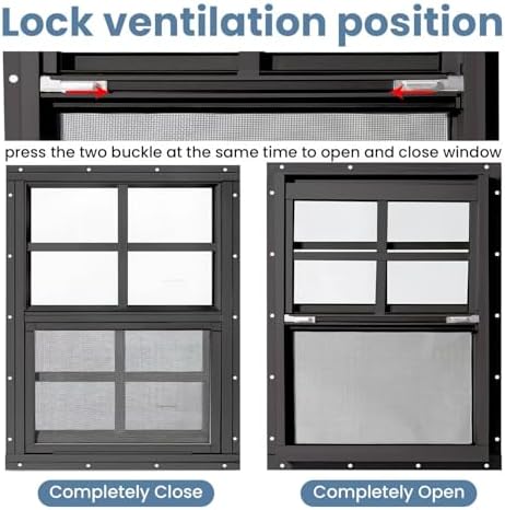 COLORPAPA 2 Pack Shed Windows,12" x 18" Small Sliding Windows,Flush Mount Windows with Tempered Glass and Fiberglass Screen for Shed, Chicken Coop, Playhouse, Household, Garage, Barns (Black)