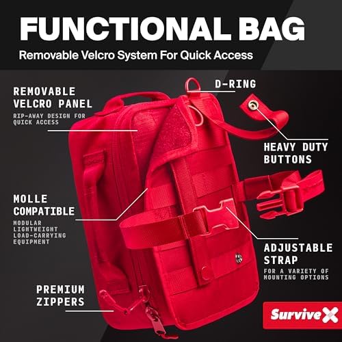 Large First Aid Kit for Car, Travel & Home - Emergency Kit for Hiking, Camping, Backpacking and Outdoors - Includes Zip Stitch Wound Closure Strips - FSA HSA Approved