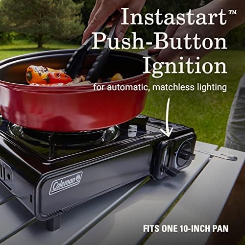Coleman Classic 1-Burner Butane Stove Portable Camping Stove with Carry Case & Push-Button Starter Includes Precise Temperature Control & 7650 BTUs of Power for Camping Tailgating & More