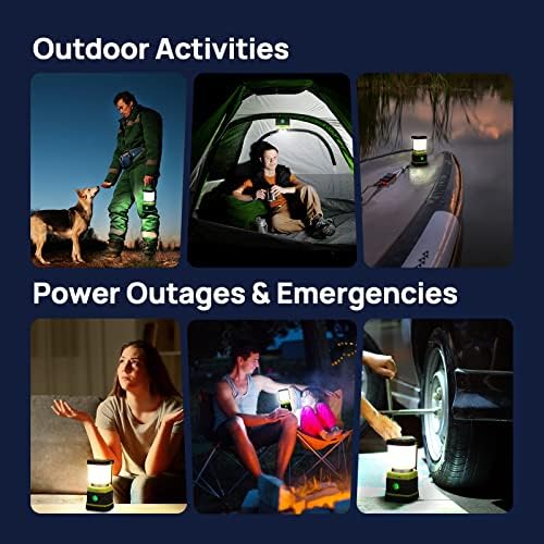 LED Camping Lantern, Consciot Battery Powered LED Lantern Flashlight, 1000LM, 4 Light Modes, IPX4 Waterproof, Survival Kits for Indoor Outdoor, Emergency Light for Home Power Outages, Hurricane, Storm