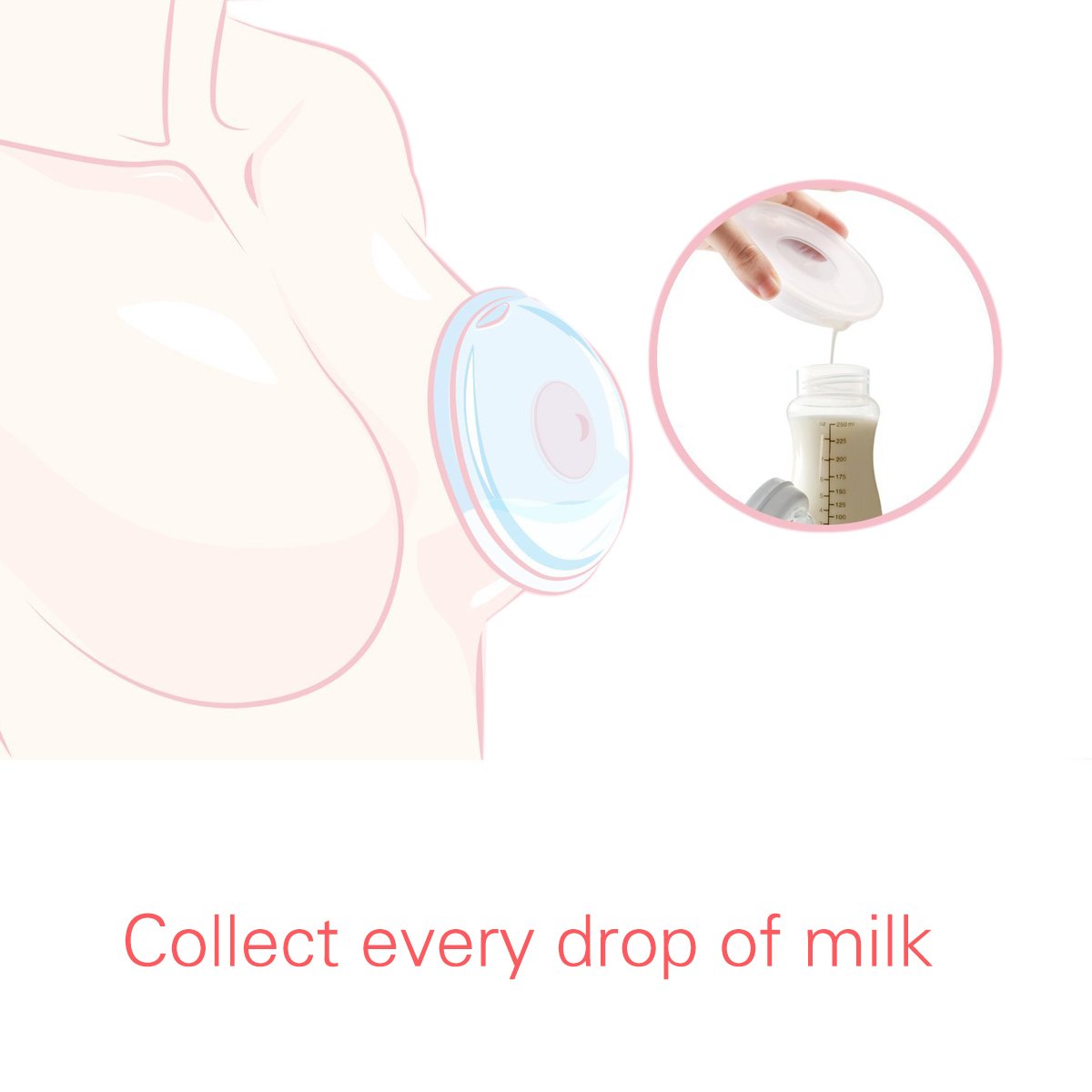 YIYEE Breast Shells Milk Saver for Breastfeeding, 4 Pack BPA Free Breast Shield Nursing Cups Protect Sore Nipples Breast Milk Collection Shells