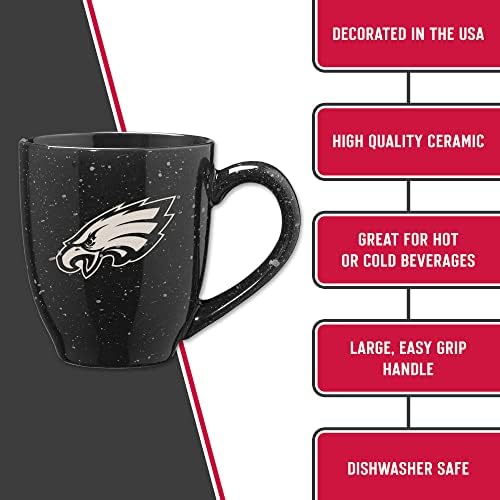 Rico Industries NFL Football 16 oz Team Color Laser Engraved Speckled Ceramic Coffee Mug