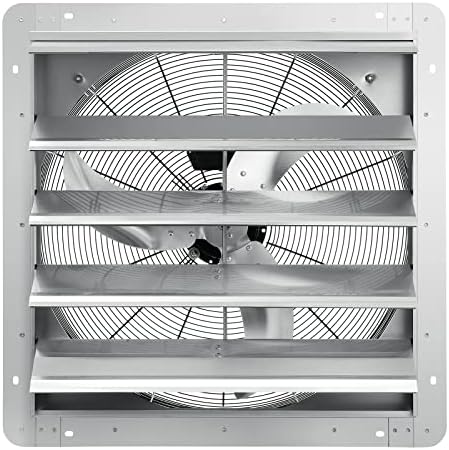 VEVOR 24 Inch Shutter Exhaust Fan Wall Mounted, High-Speed 3320CFM, Vent Fan For Garages, Shops, Greenhouse, Attic Ventilation, AC Motor, Fan Only