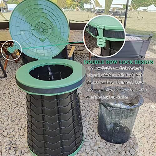 ALEVMOOM XXL Portable Toilet for Camping,880lbs Capacity,19.7" H Adjustable Portable Toilet with 7 Garbage Bags,Porta Potty for Adults,Collapsible Luggable Loo for Camping/Travel/Hiking/Car