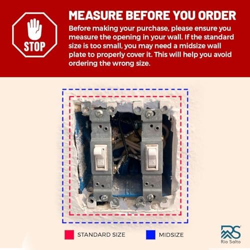 Rio Salto BRASS Metal Gold Double Toggle Light Switch Covers Wall Plate Toggle Light Switch Wallplate Decorative Gold 2 Gang Wall Switch Plate Covers Genuine Brushed Brass - Standard Size