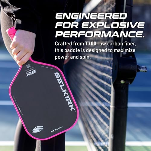 Selkirk Sport SLK Halo Raw Carbon Fiber Pickleball Paddle | Designed in The USA | Choose from The T700 Raw Carbon Fiber Power, The 18k Ultraweave Control, or The Kevlar Linkweave Thermoformed Pro