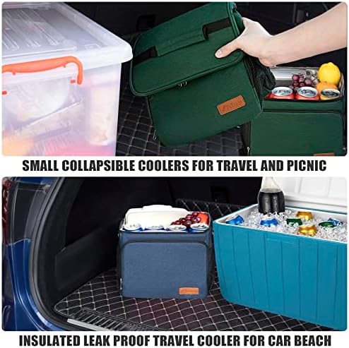 TuErcao Cooler Bag 24 Cans Leakproof Portable Collapsible Soft Cooler Small Ice Chest for Beach Camping Travel Cooler for Car, 15qt Lunch Box Cooler for Men Work Picnic