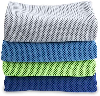 SMALLElectric 8 Packs 40"x 12" Microfiber Multicolor Solid Cooling Towel (Temperature Regulating) for Yoga, Sport, Gym, Workout, Fitness, Running