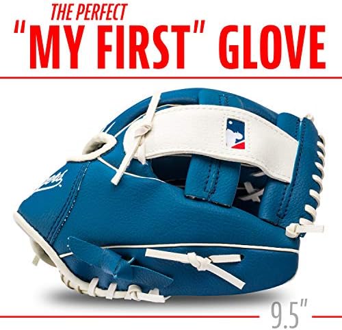 Franklin Sports MLB Youth Teeball Glove and Ball Set - Kids Baseball and Teeball Glove and Ball - Perfect First Kids Glove - 9.5"
